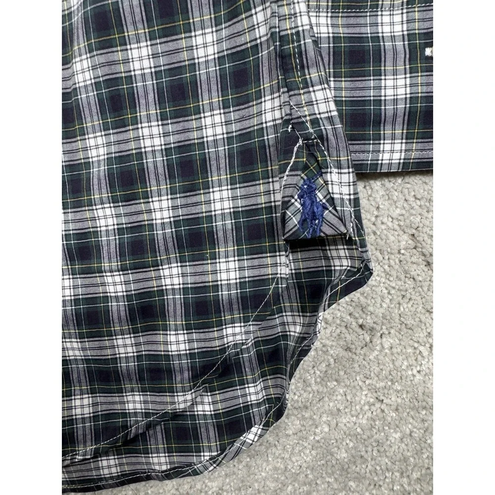 Polo Ralph Lauren Green / Yellow Plaid Dress‎ Shirt Sz 18.5 Slim Fit NWT $148